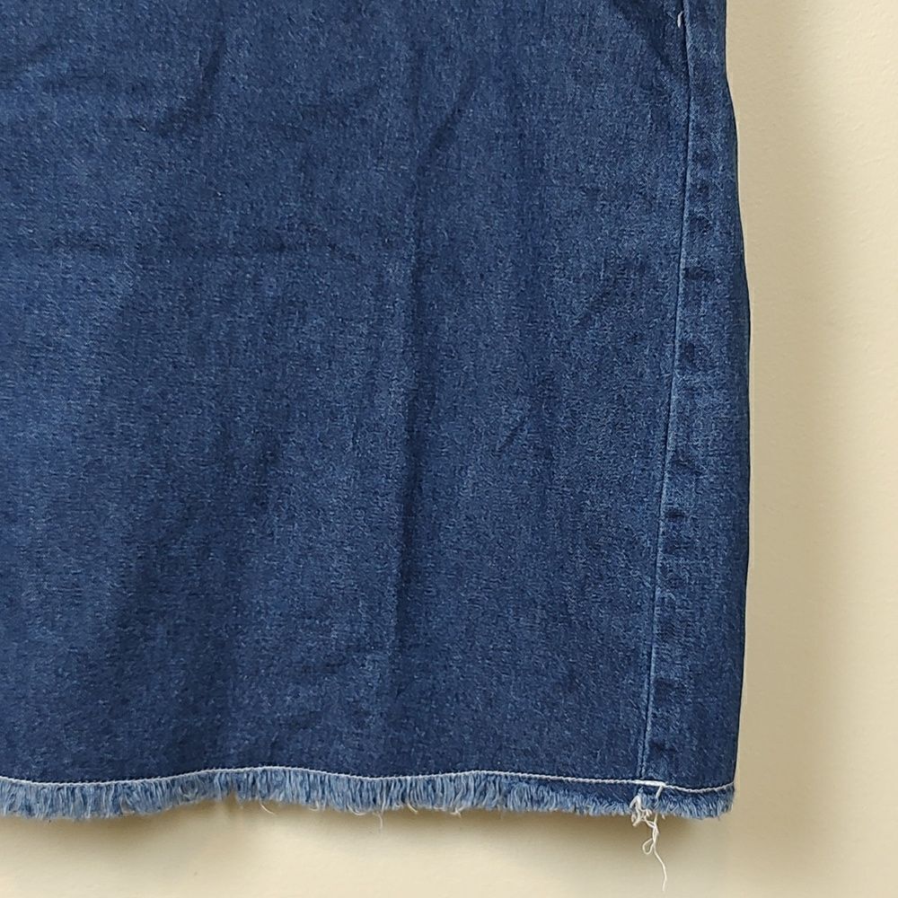 J. Mclaughlin Collared Button Front Frayedhem Den… - image 5